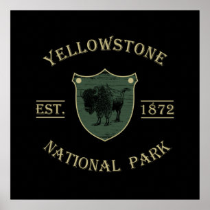 Vintage Yellowstone Nationaal Park Poster