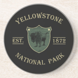 Vintage Yellowstone Nationaal Park Zandsteen Onderzetter