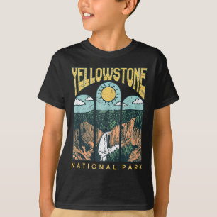 Vintage Yellowstone National Park Wandelen Kampere T-shirt