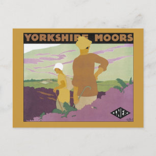 Vintage Yorkshire Moors, Spoorweg 1920s Briefkaart