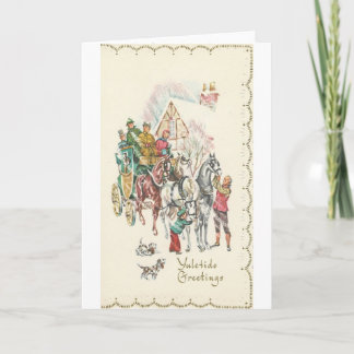 Vintage-Yuletide-groeten Feestdagen Kaart