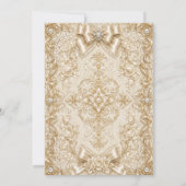 Vintage zachte witte kant Boho neutrale bruiloftbo Kaart (Achterkant)