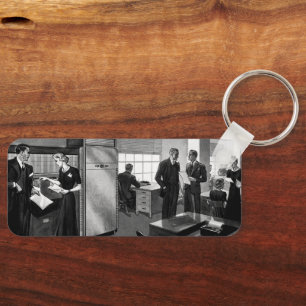 Vintage Zakelijk, Executive Businessmannen Kantoor Sleutelhanger