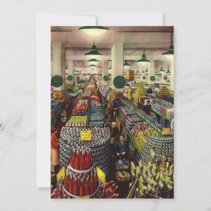 Vintage zakelijke supermarkt, eten en drank kaart