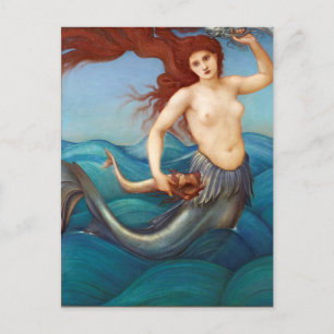 Vintage Zeemeermin Briefkaart