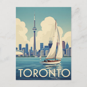 Vintage zeilboot in Toronto Canada Reizen Briefkaart