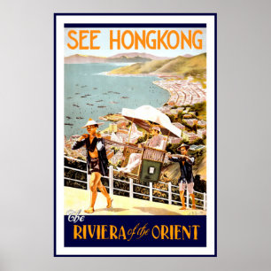Vintage zie Hongkong de Riviera de Orient Poster