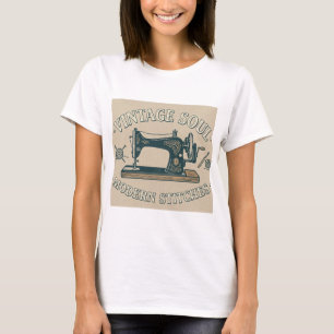 Vintage Ziel Moderne Steken Naaien  T-shirt