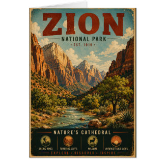 Vintage Zion National Park Schitterend Landschap P