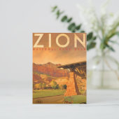 Vintage Zion National Park Utah Travel Carte posta (Debout devant)
