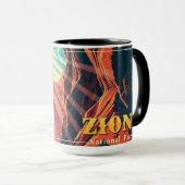 Vintage Zion National Park WPA Poster Style Mok (Voorkant rechts)