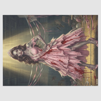 Vintage Zombie Queen Prom Night Decoupage Tissuepapier