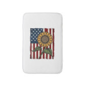 Vintage Zonnebloem Amerikaanse Vlag Badmat (Voorkant Verticaal)