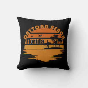Vintage zonsondergang Daytona Beach Florida Kussen