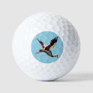 Vintage Zuid-Afrikaanse Gekroonde Kraanvogel Vlieg Golfballen
