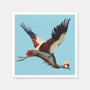 Vintage Zuid-Afrikaanse Gekroonde Kraanvogel Vlieg Servet