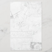 Vintage Zwart & Wit Shabby Chic Briefpapier (Voorkant)