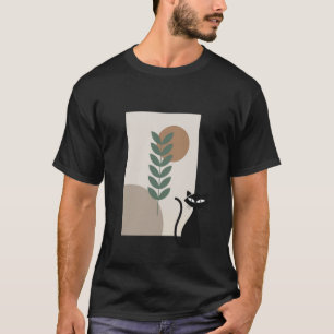 Vintage Zwarte Kat Mid Century Modern Retro Kunst T-shirt