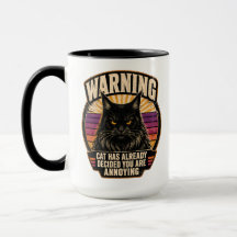 Vintage Zwarte Maine Coon Waarschuwingsbadge met Z