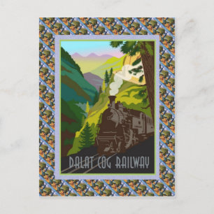 Vintage Zwitsers Raulway Poster, Tandradbaan Dalat Briefkaart