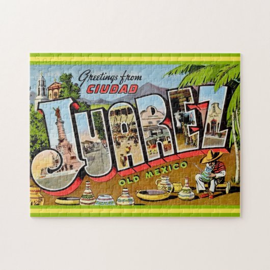 VintageJuarez Mexico 11x14 Legpuzzel (Horizontaal)