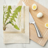 Vintagel Kruidengele Dandelion Bloemflacon Theedoek (Quarter Fold)