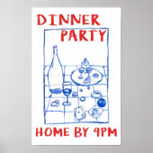 Vintager Dinner Party Bar Cart Poster (Voorkant)