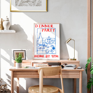 Vintager Dinner Party Bar Cart Poster