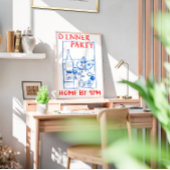 Vintager Dinner Party Bar Cart Poster