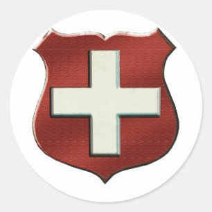 VintageRetro Swiss Shield voor Zwitsers Ronde Sticker