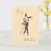 Vintages amoureux danser Carte Saint Valentin (Fleur jaune)