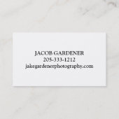 Vintages camera fotograaf Visitekaartje (Achterkant)