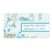 Vintages colibris Aqua & Coral Étiquettes (Devant)