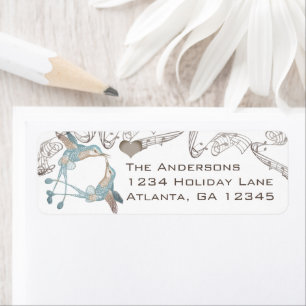 Vintages colibris Aqua & Coral Étiquettes