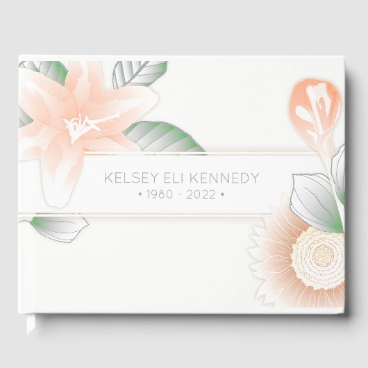 vintages flores élégant funéraire livre d'invités (Recto)