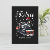 Vintages geloven in kersttrein kaart (Staand voorkant)