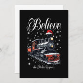 Vintages geloven in kersttrein kaart (Voorkant / Achterkant)