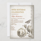 vintages invitations à la fête d'anniversaire (Devant)