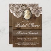 Vintages Invitations de Fête des mariées de dentel (Devant / Derrière)