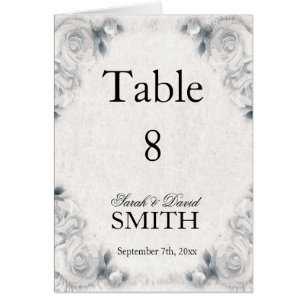 Vintages numéros de table des Mariages de rose bla