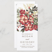 vintages programmes de mariage de fleurs bordeaux (Devant / Derrière)