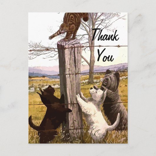 vintages terriers peints merci carte postale (Devant)