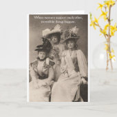 Vintages - vrouwen die elkaar steunen, kaart (Gele Bloem)
