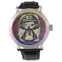 vintaje cute robot steampunk friendly IA Horloge