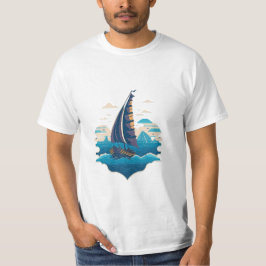 vintaje design boat ocean 3 t-shirt