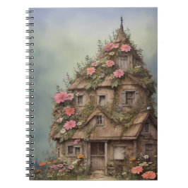 vintaje fantasy house flowers 5 notitieboek