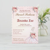 Vintange Sweet 16 / Quinceañera Invitation (Debout devant)