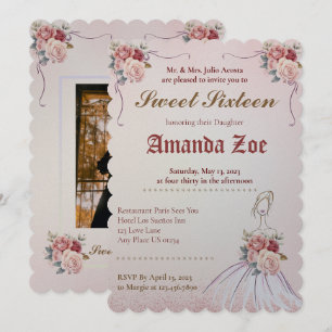 Vintange Sweet 16 / Quinceañera Uitnodiging