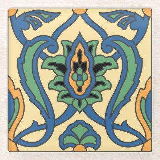 Vintate Catalina Island Tile Design Glazen Onderzetter