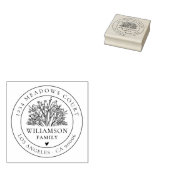 Vintege Flowery Round Aangepast retouradres Rubberstempel (Gestempeld)